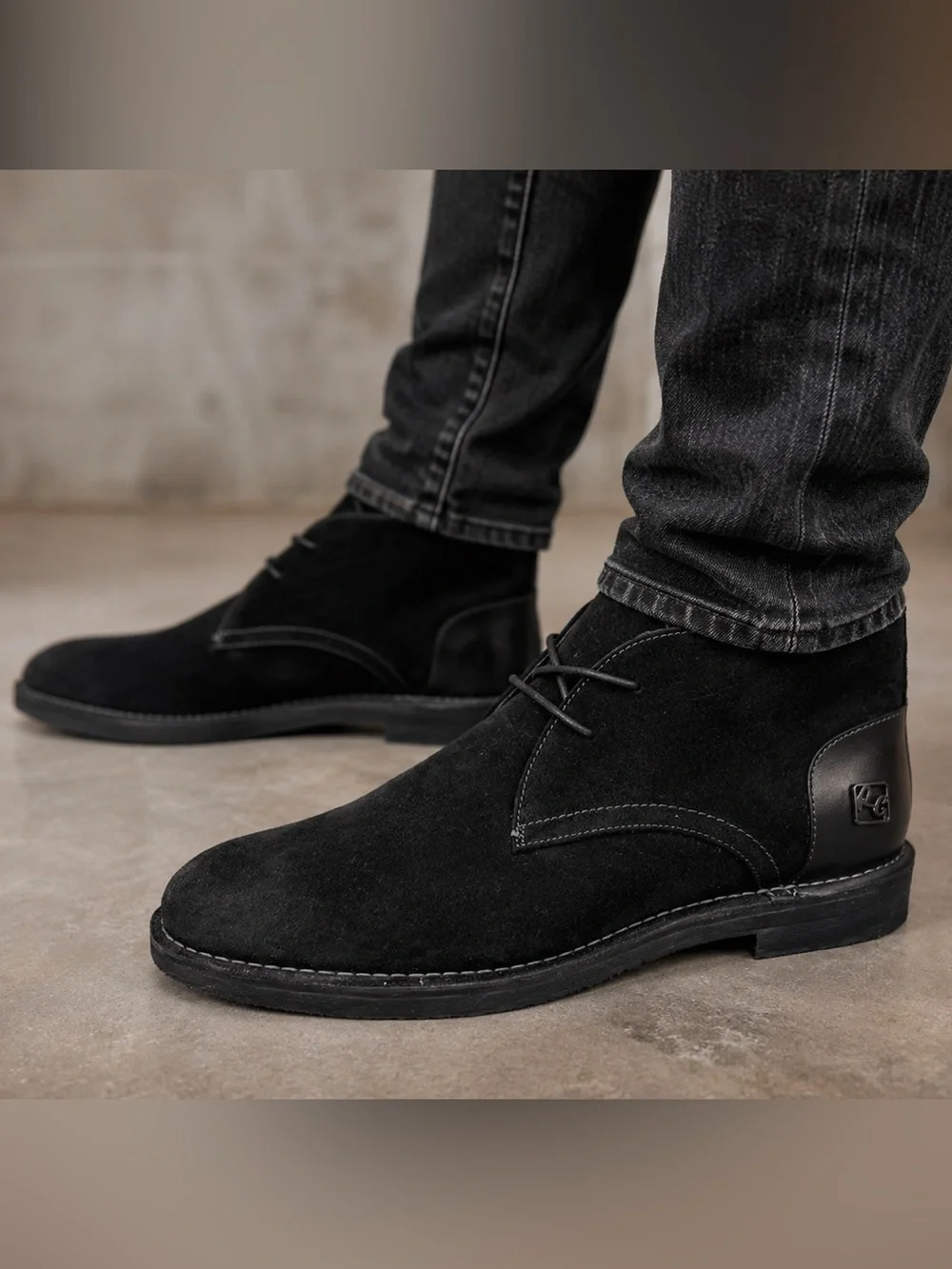 Robert Graham Black Suede Leather Chukka Lace-Up Ankle Boots Men's Size 12
